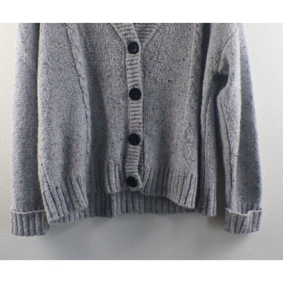 Modcloth Size M Gray Speckled Cozy Moment Shawl Alpaca Cardigan Sweater Casual - Picture 11 of 13